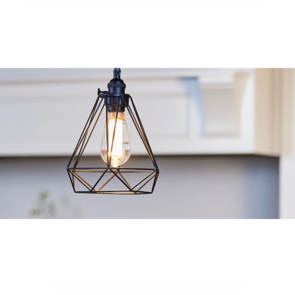 Pair Metal Pendant Light Fixtures